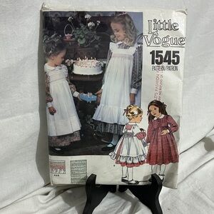 Vogue Kids Dress Pattern with White and Red Designs